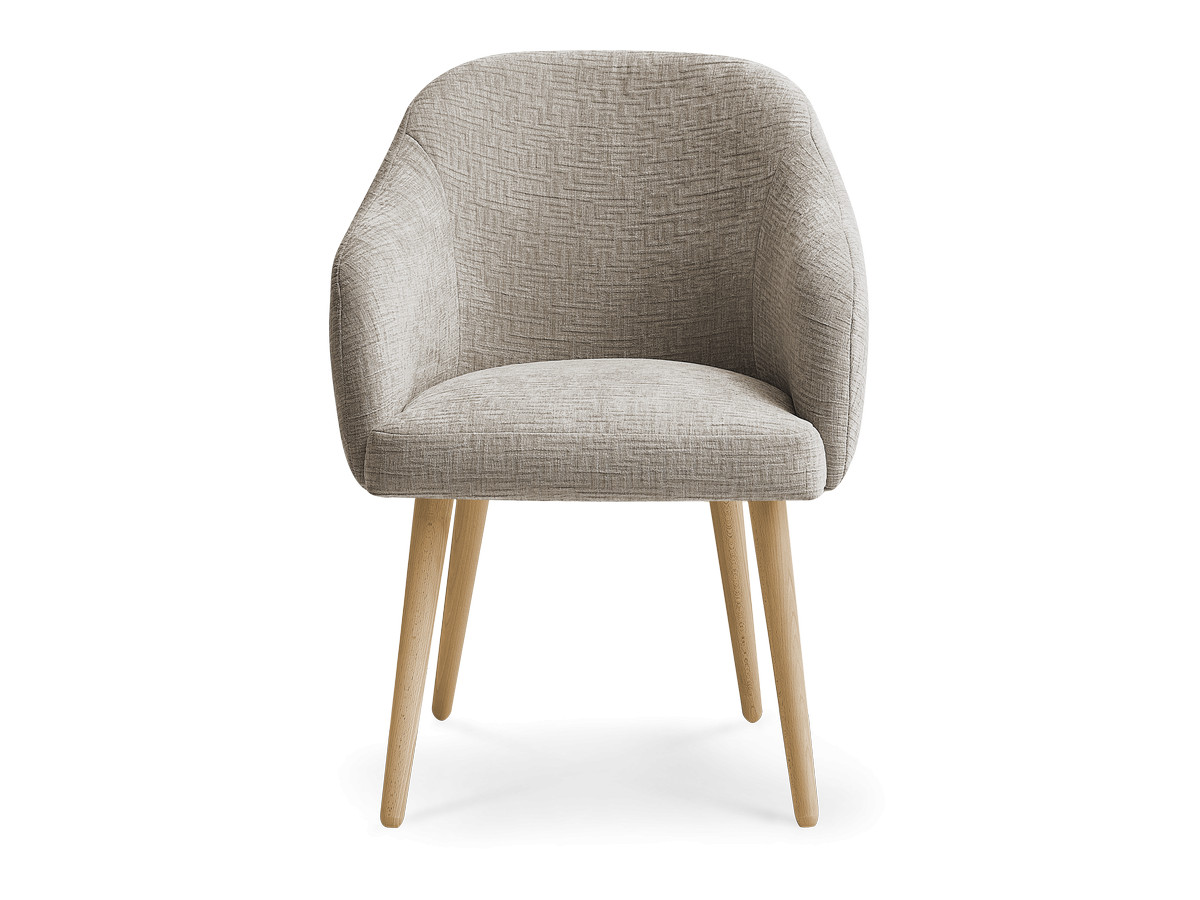 Chaise SOPHIE tissu texturé et pieds scandinaves bois