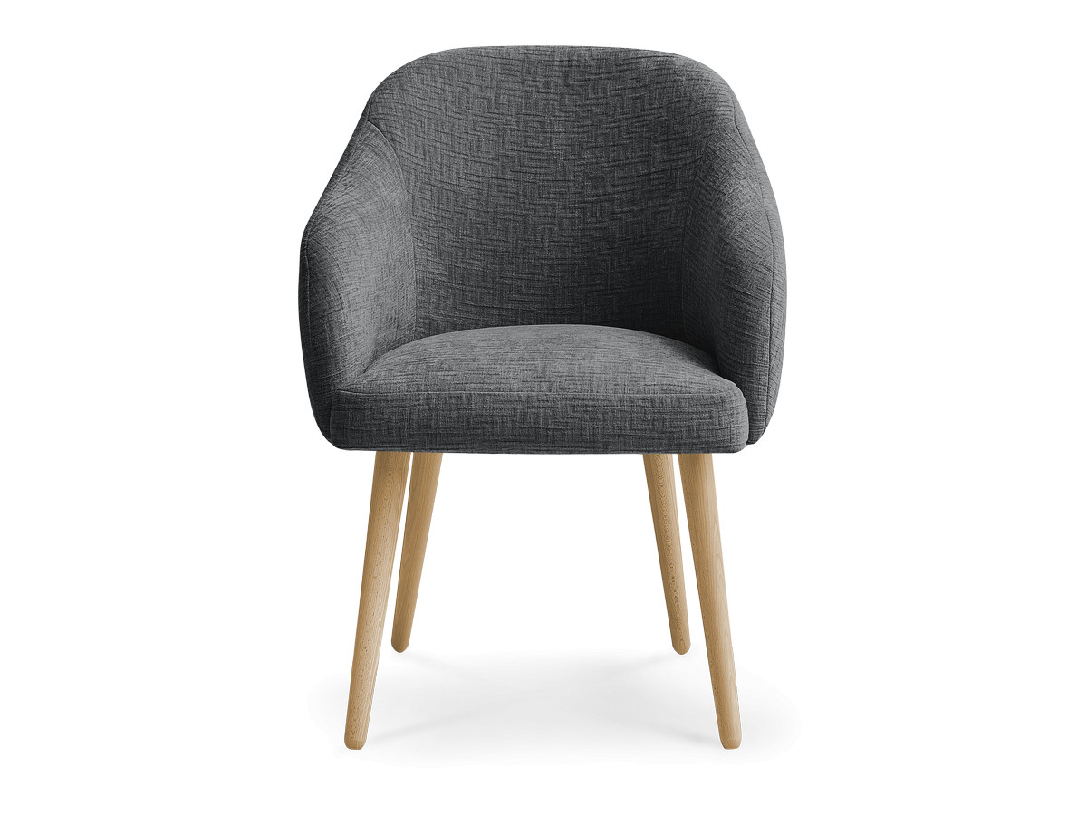 Chaise SOPHIE tissu texturé et pieds scandinaves bois