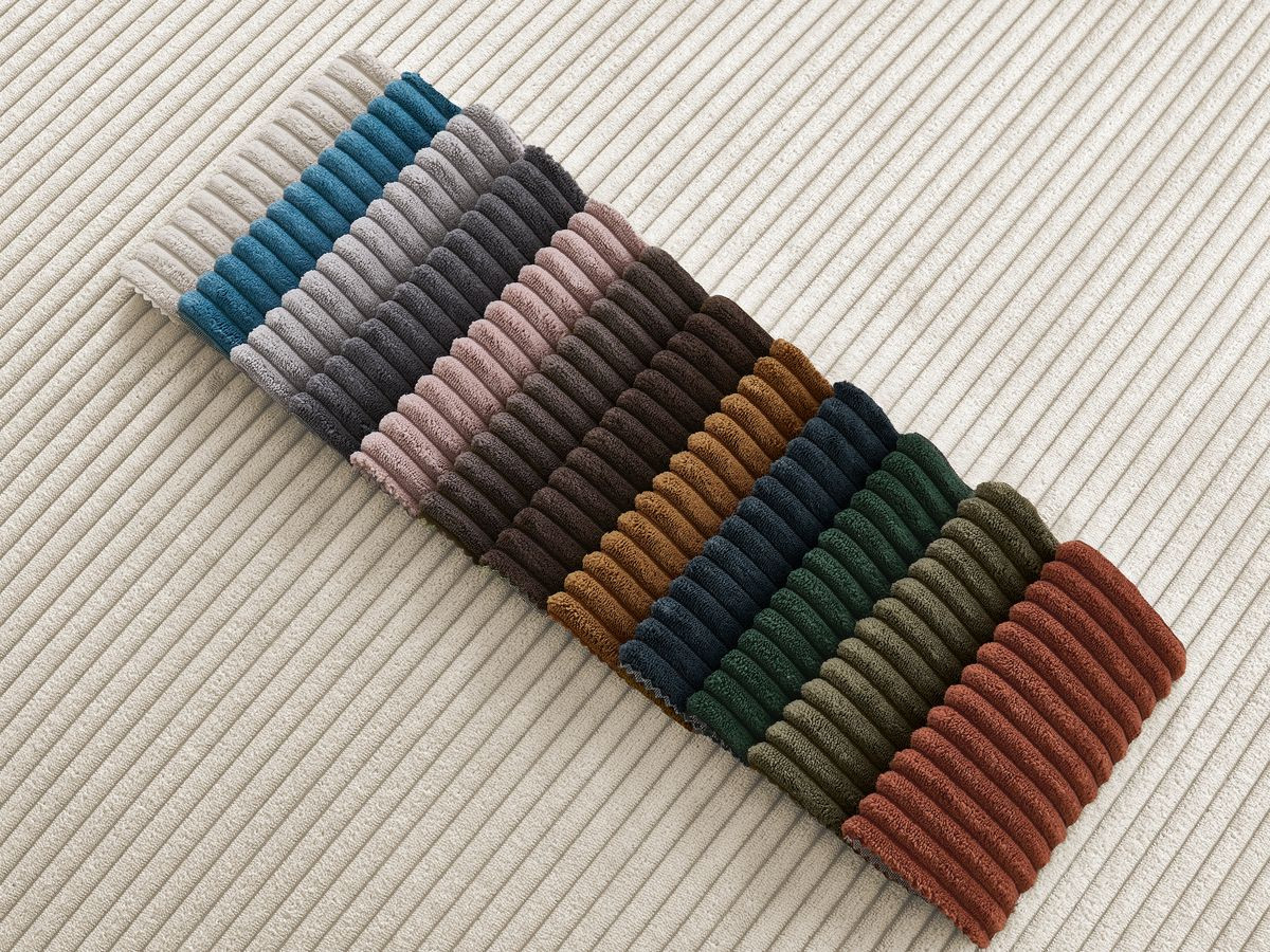 Canapé d'angle fixe EVEREST tissu chiné - Orange - Angle droit - 10 coussins