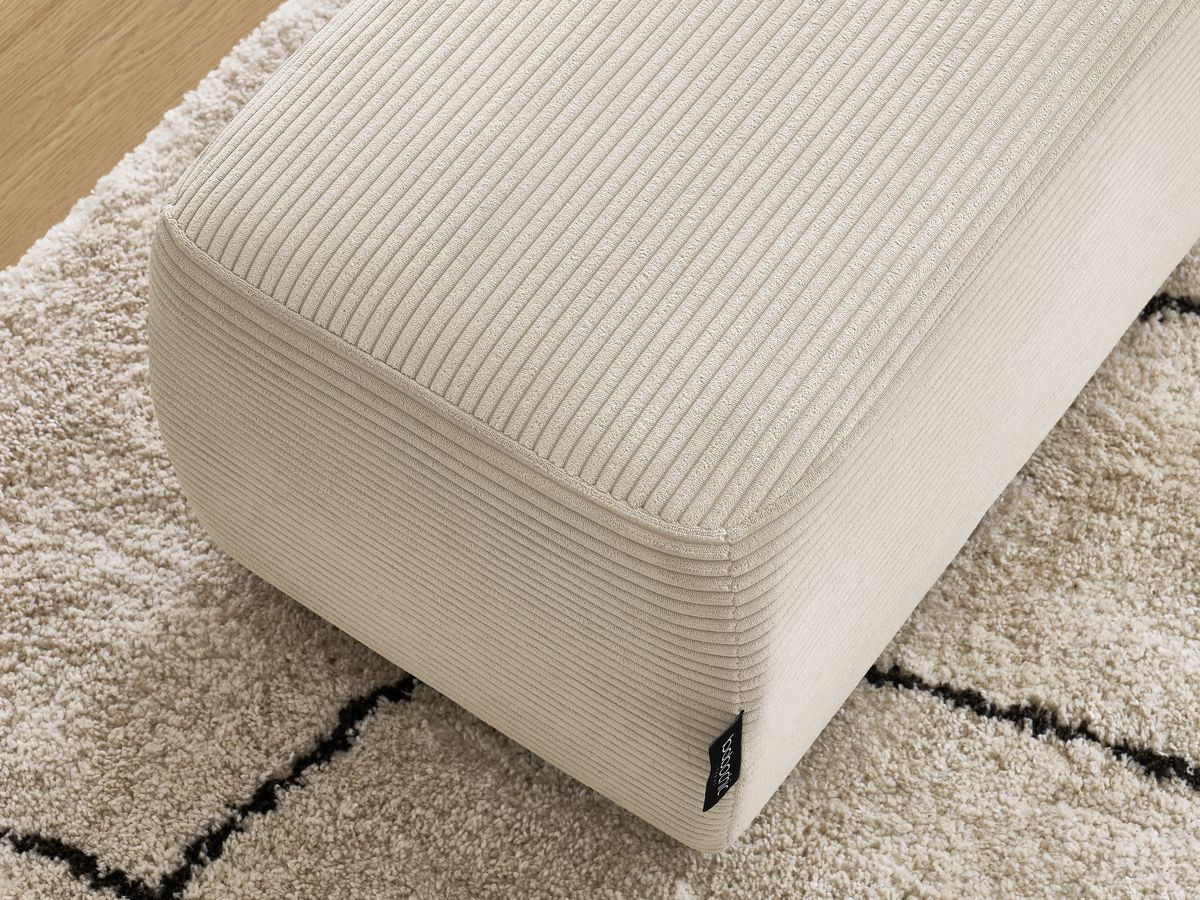 Canapé d'angle fixe EVEREST tissu chiné - Orange - Angle droit - 10 coussins