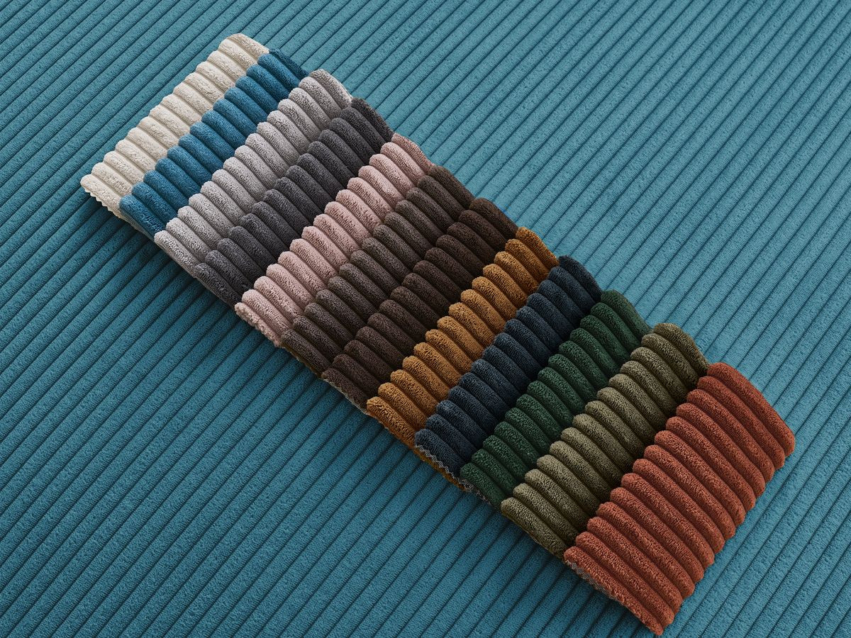 Pouf ATILLA velours côtelé bleu clair — vue 4