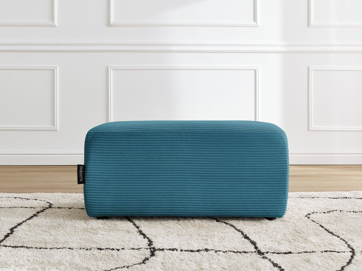 Pouf ATILLA velours côtelé bleu clair — vue 5