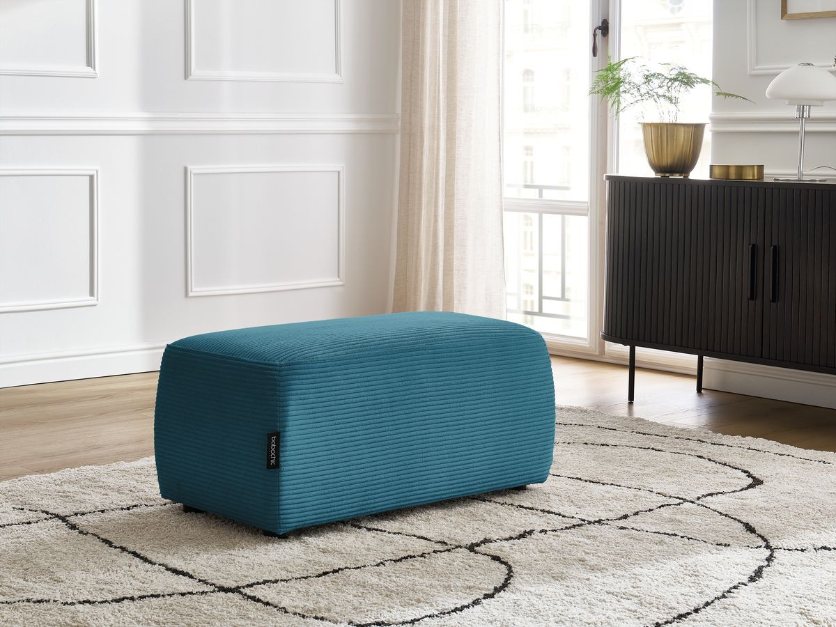Pouf ATILLA velours côtelé bleu clair — vue 6