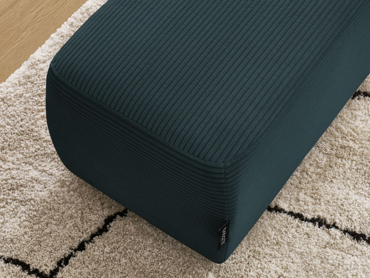 Canapé d'angle fixe EVEREST tissu chiné - Orange - Angle droit - 10 coussins