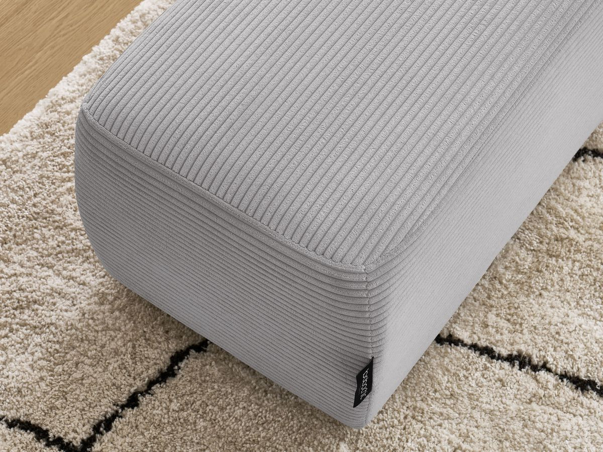 Canapé d'angle fixe EVEREST tissu chiné - Orange - Angle droit - 10 coussins