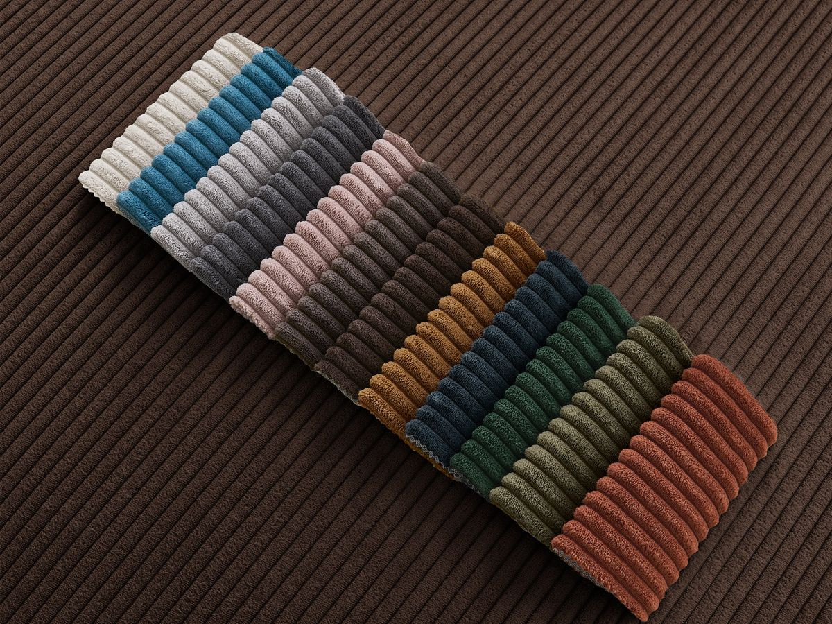 Canapé d'angle fixe EVEREST tissu chiné - Orange - Angle droit - 10 coussins