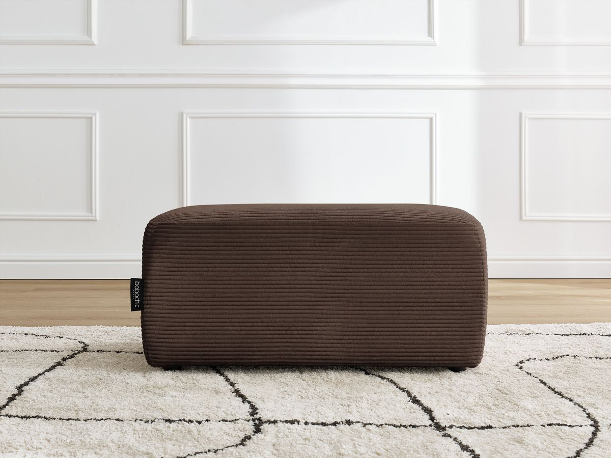 Pouf ATILLA velours côtelé marron — vue 5