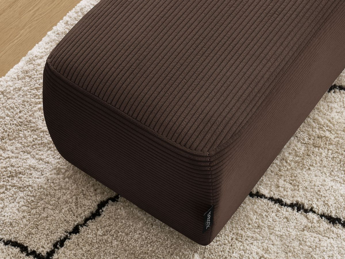 Canapé d'angle fixe EVEREST tissu chiné - Orange - Angle droit - 10 coussins