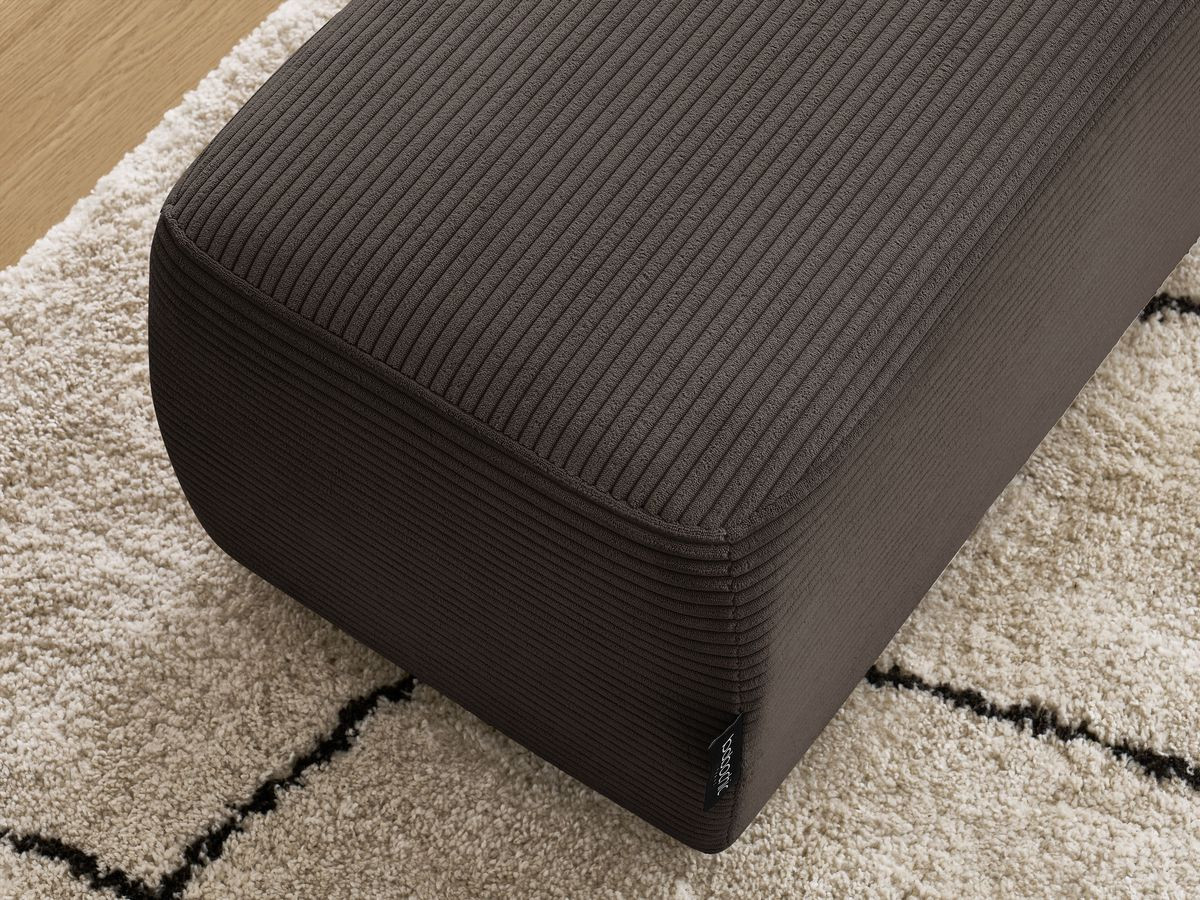 Canapé d'angle fixe EVEREST tissu chiné - Orange - Angle droit - 10 coussins