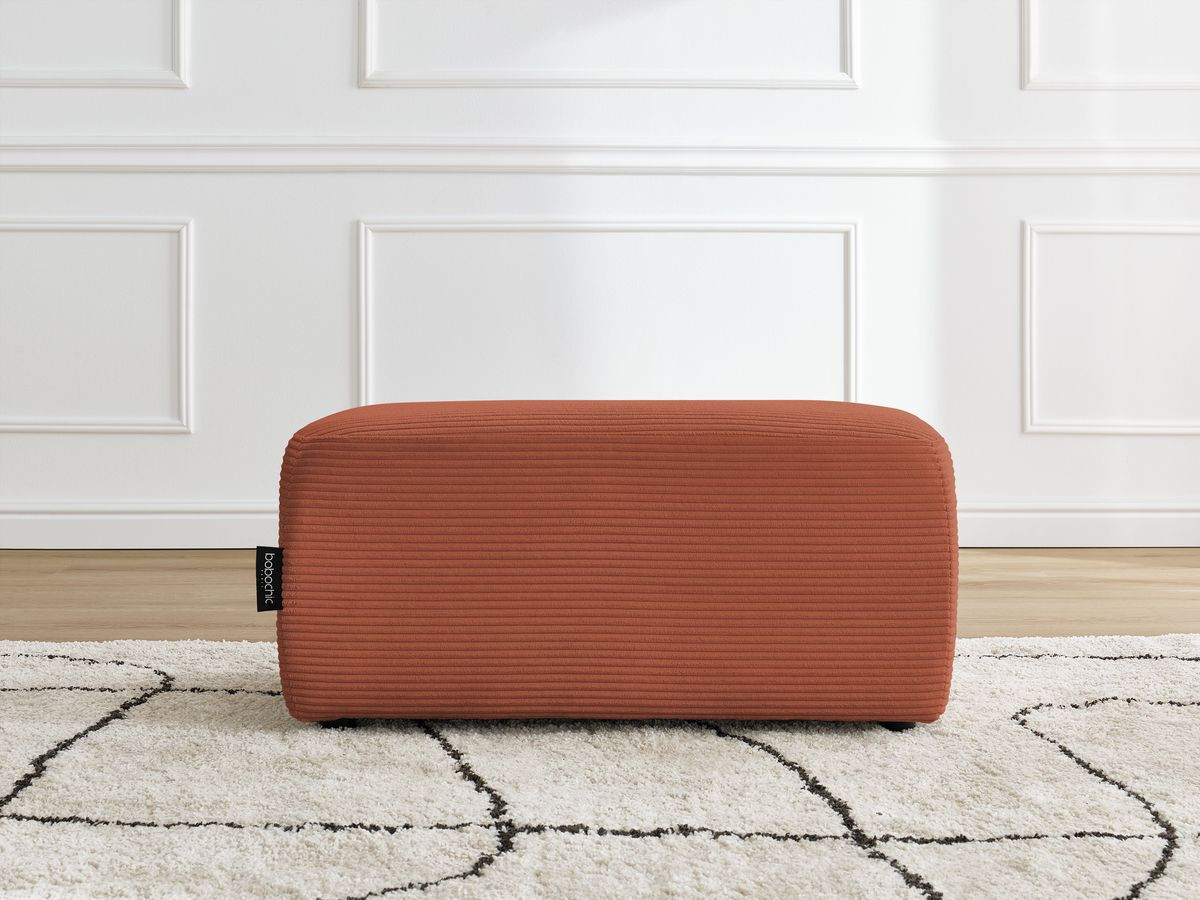 Pouf ATILLA velours côtelé orange — vue 5