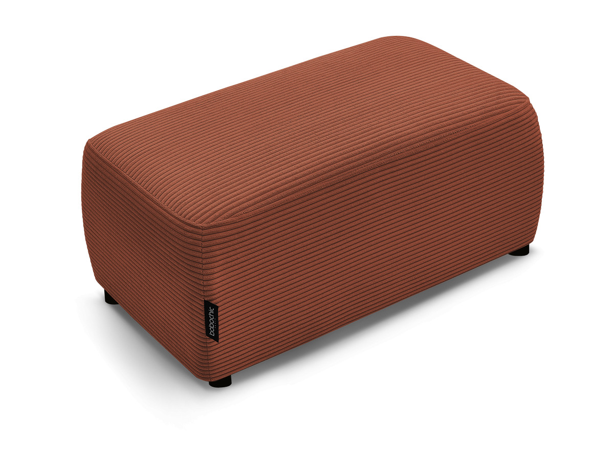 Canapé d'angle fixe EVEREST tissu chiné - Orange - Angle droit - 10 coussins