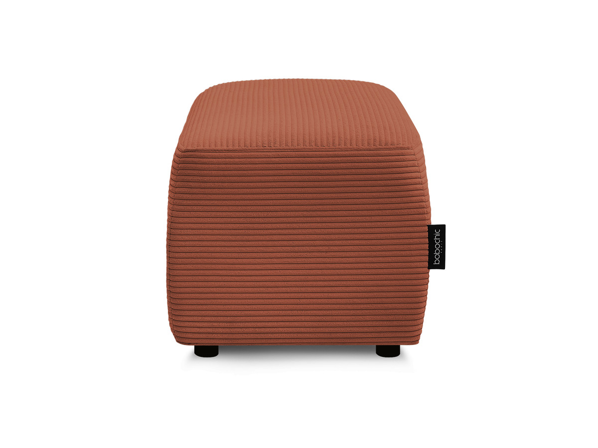Canapé d'angle fixe EVEREST tissu chiné - Orange - Angle droit - 10 coussins