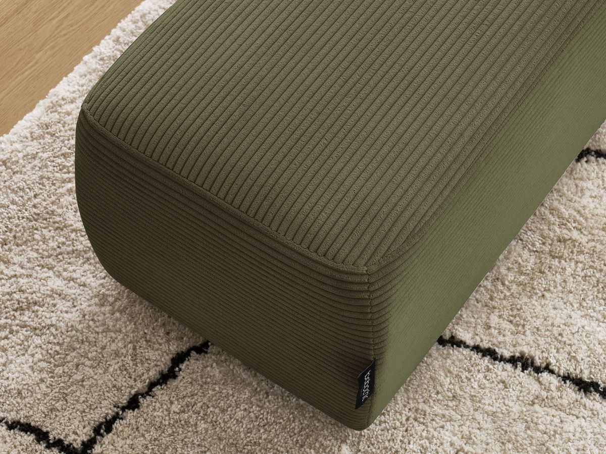 Canapé d'angle fixe EVEREST tissu chiné - Orange - Angle droit - 10 coussins