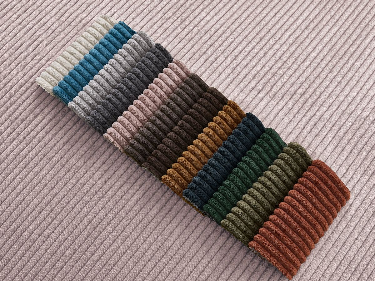 Canapé d'angle fixe EVEREST tissu chiné - Orange - Angle droit - 10 coussins