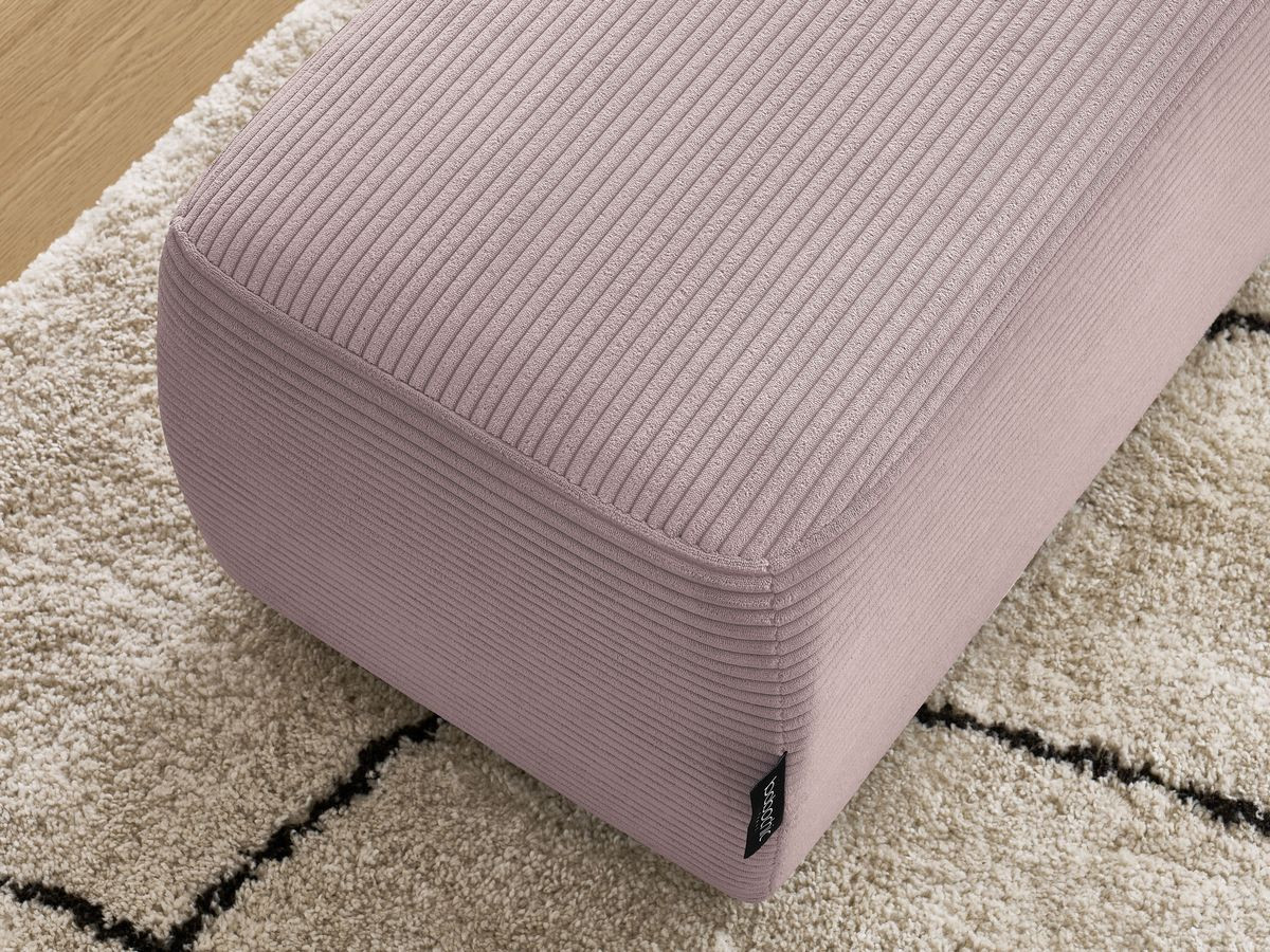 Canapé d'angle fixe EVEREST tissu chiné - Orange - Angle droit - 10 coussins