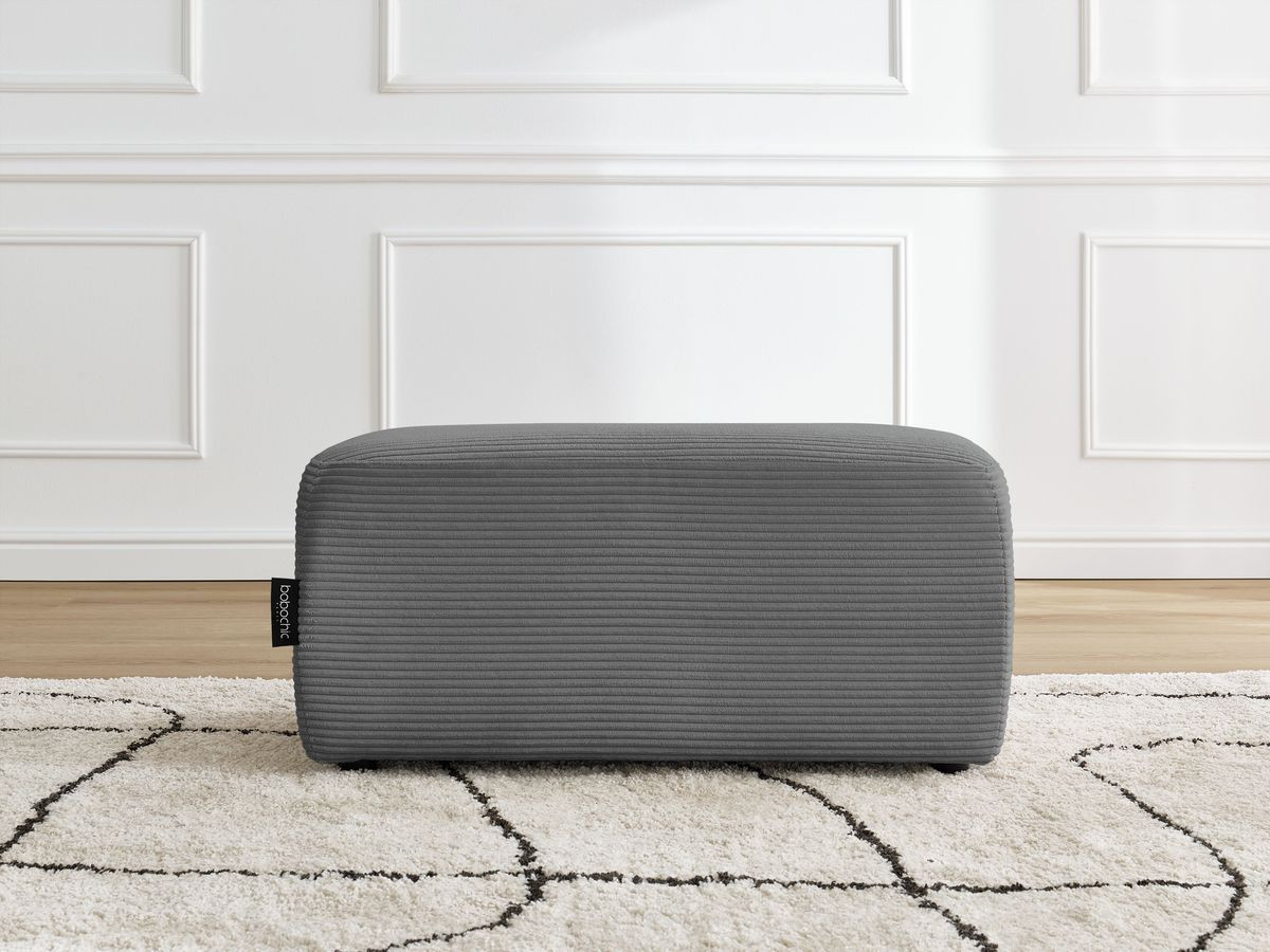 Pouf ATILLA velours côtelé gris foncé — vue 5