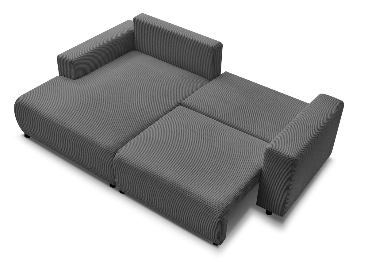 Canapé d'angle convertible coffre ATILLA velours côtelé
