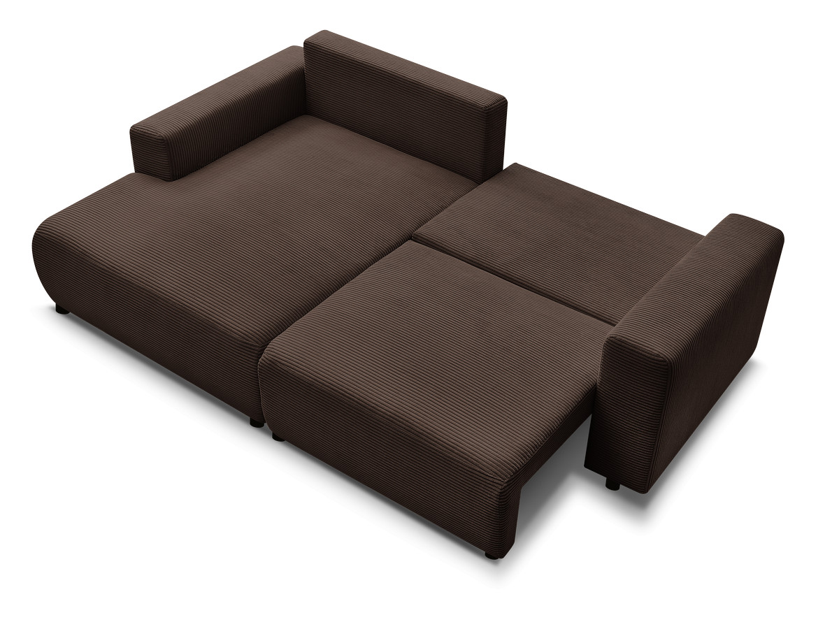 Canapé d'angle convertible coffre ATILLA velours côtelé