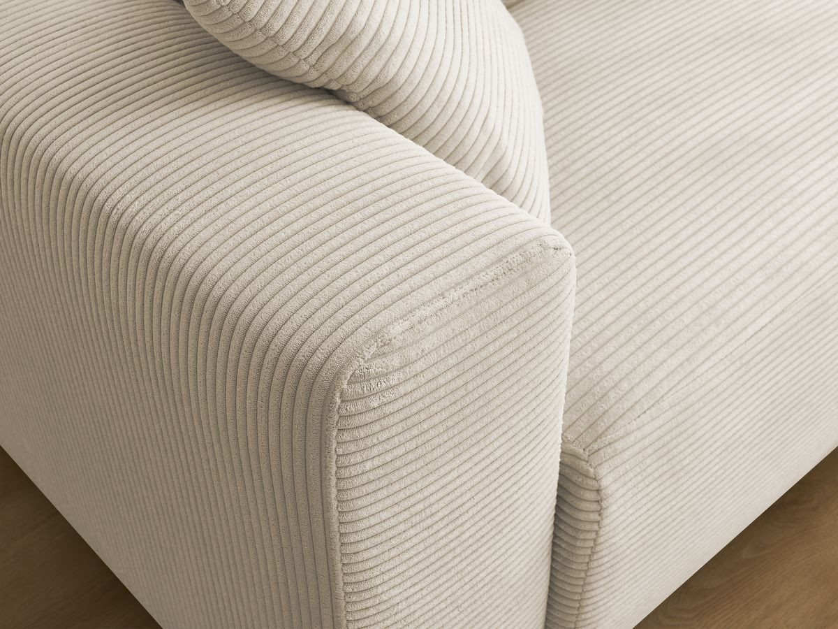Canapé d'angle convertible coffre ATILLA velours côtelé avec pouf