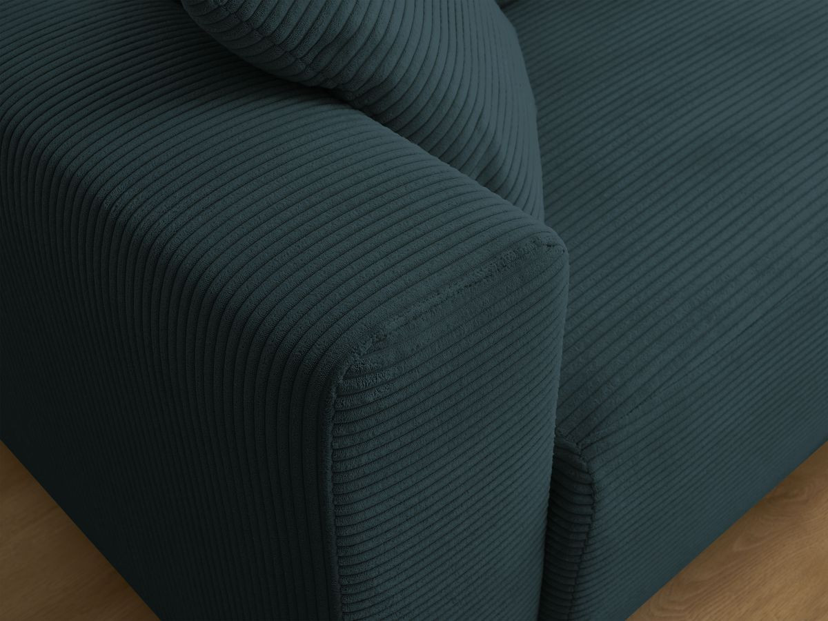 Canapé d'angle convertible coffre ATILLA velours côtelé avec pouf