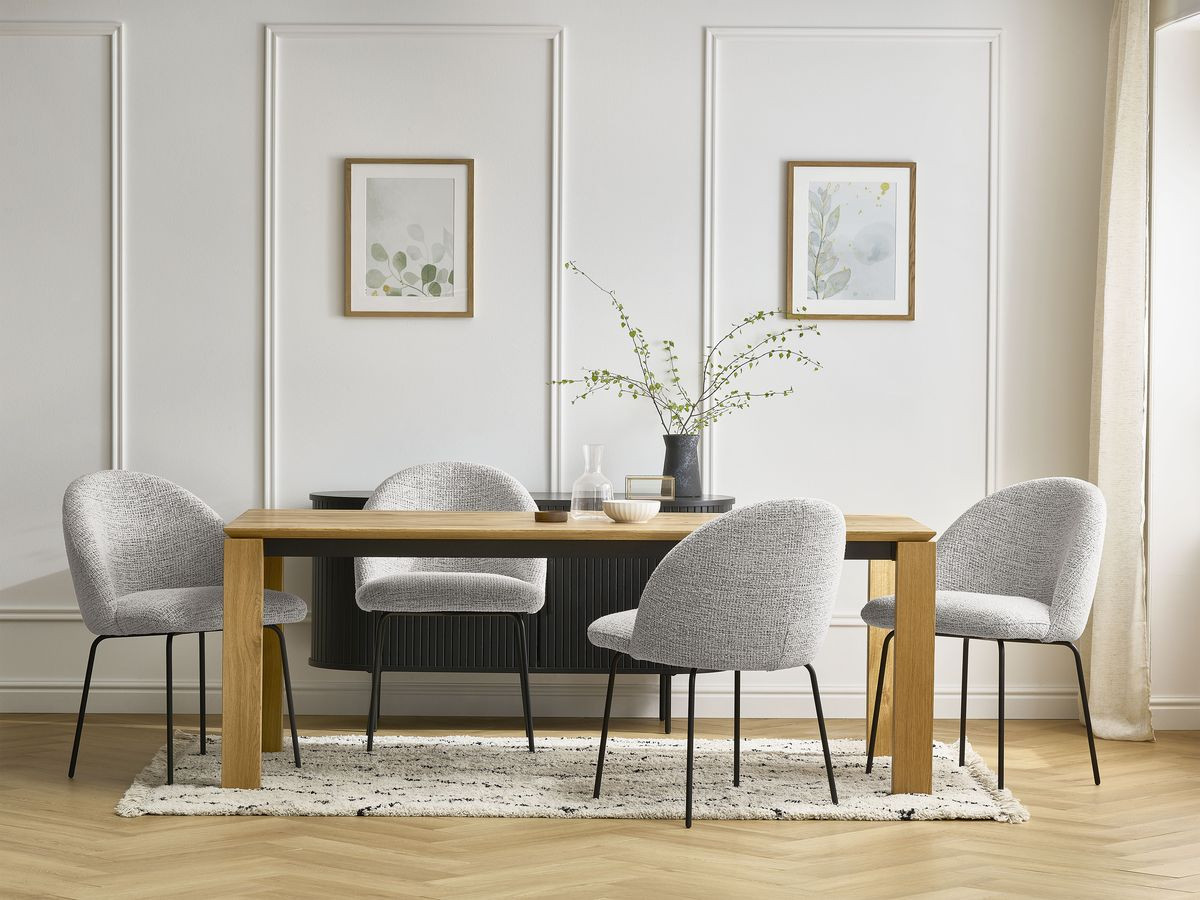 Chaise LALIE chiné et pieds métal noir gris clair — vue 5