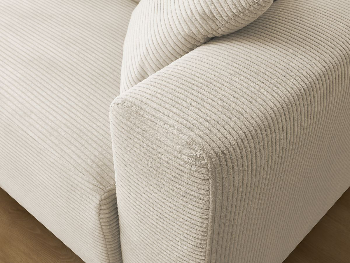 Canapé d'angle convertible coffre ATILLA velours côtelé avec pouf