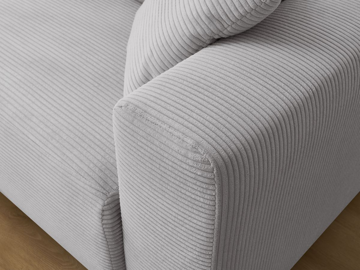 Canapé d'angle convertible coffre ATILLA velours côtelé avec pouf