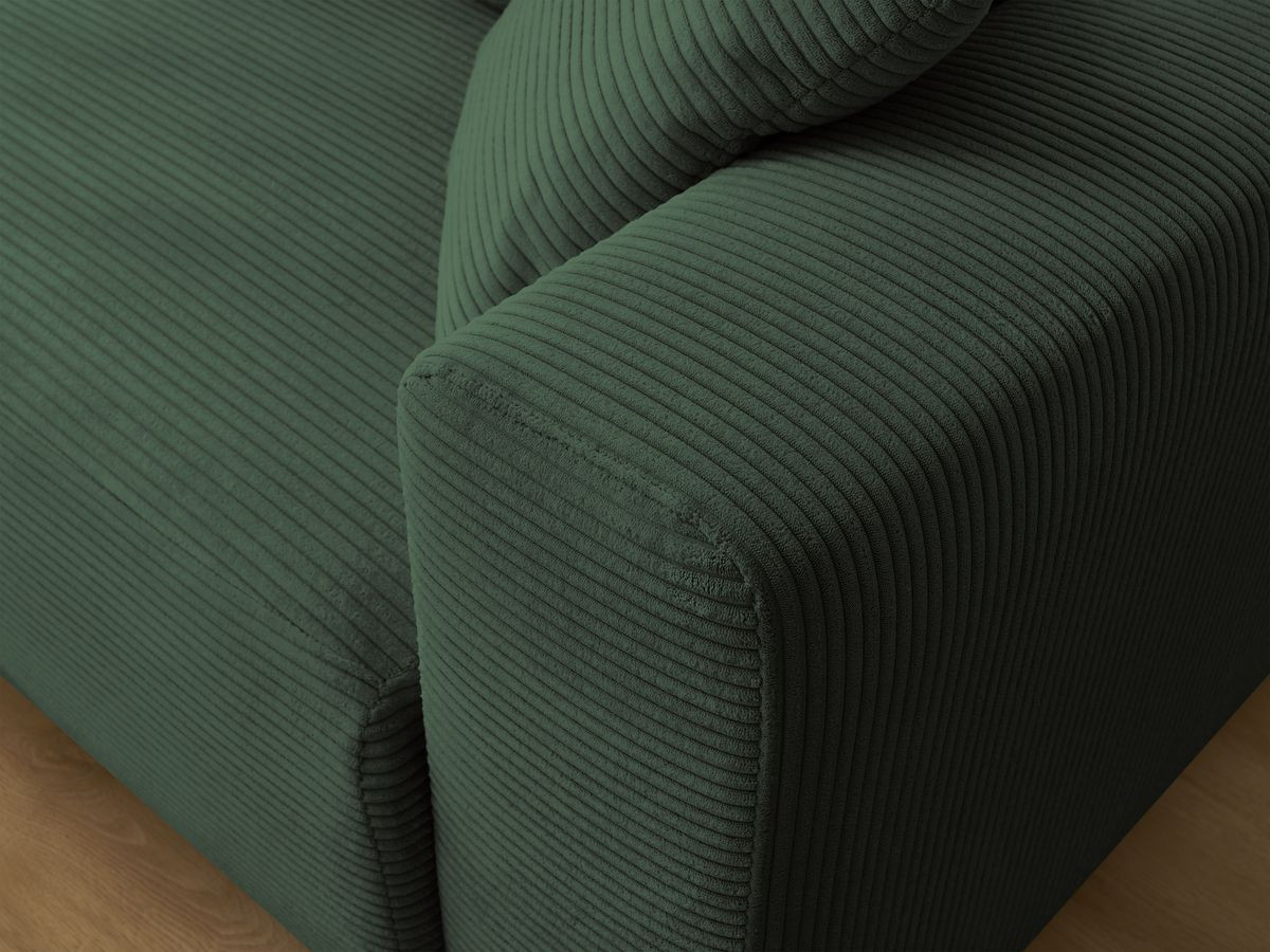 Canapé d'angle convertible coffre ATILLA velours côtelé avec pouf