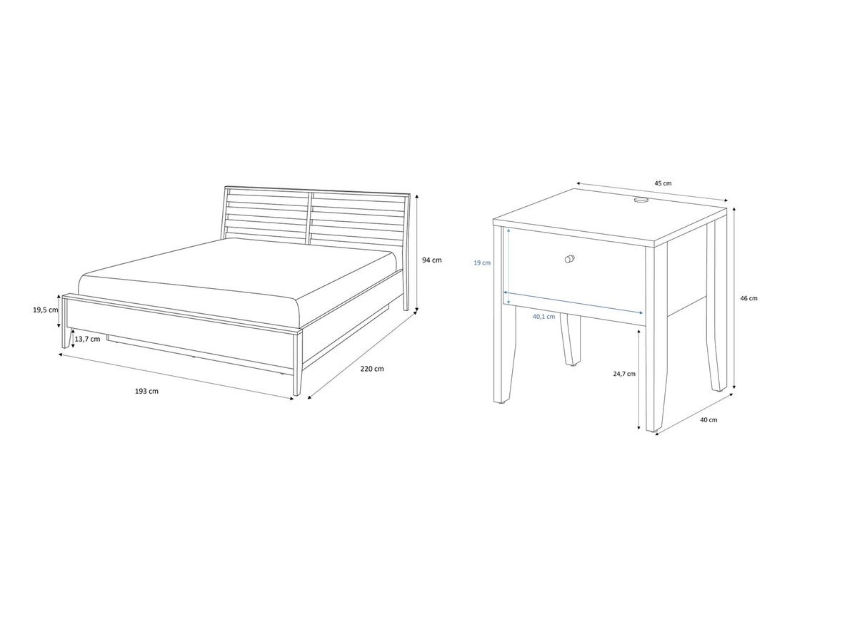 MADDY opbergbedset met kussens + 2 nachtkastjes