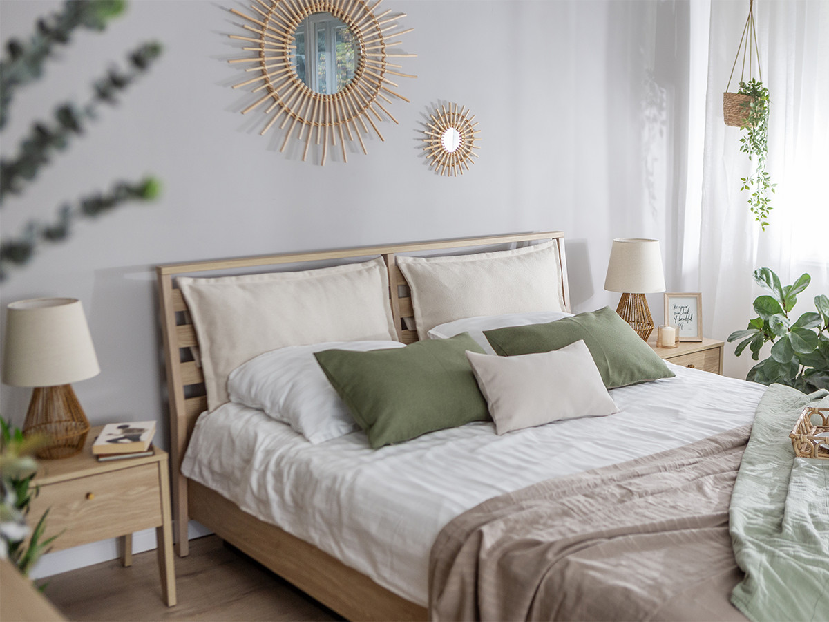 MADDY opbergbedset met kussens + 2 nachtkastjes