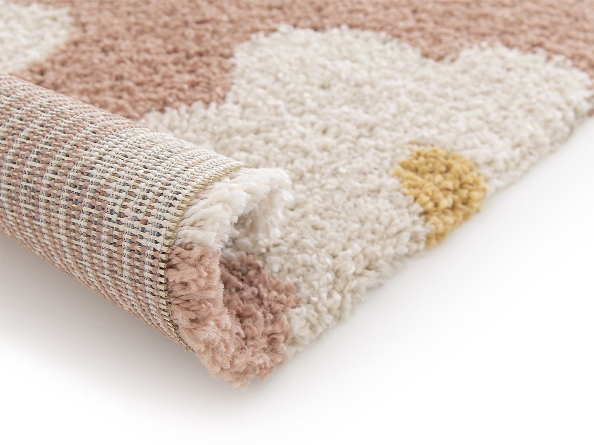 Tapis poils courts SUZY motif fleur rose — vue 4
