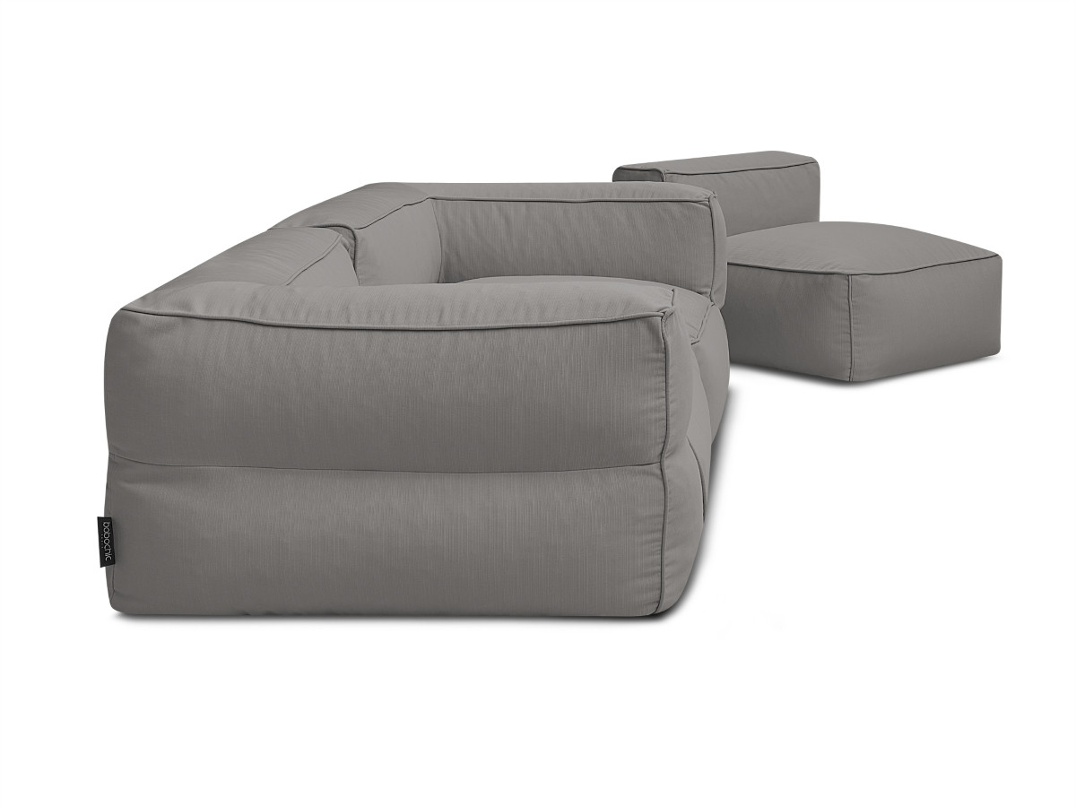 Canapé de jardin modulable GIULIA avec bâche de protection, 2 angles et gris foncé — vue 6
