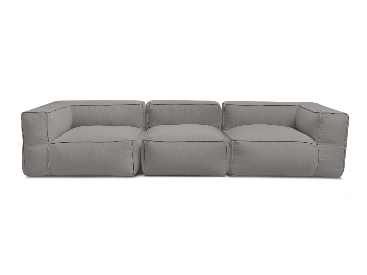 Canapé de jardin modulable GIULIA avec bâche de protection, 2 angles et 1 chauffeuse 1 place