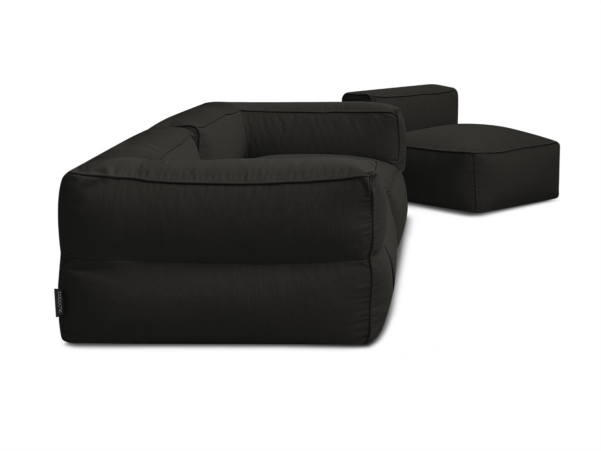 Canapé de jardin modulable GIULIA avec bâche de protection, 2 angles et noir — vue 6