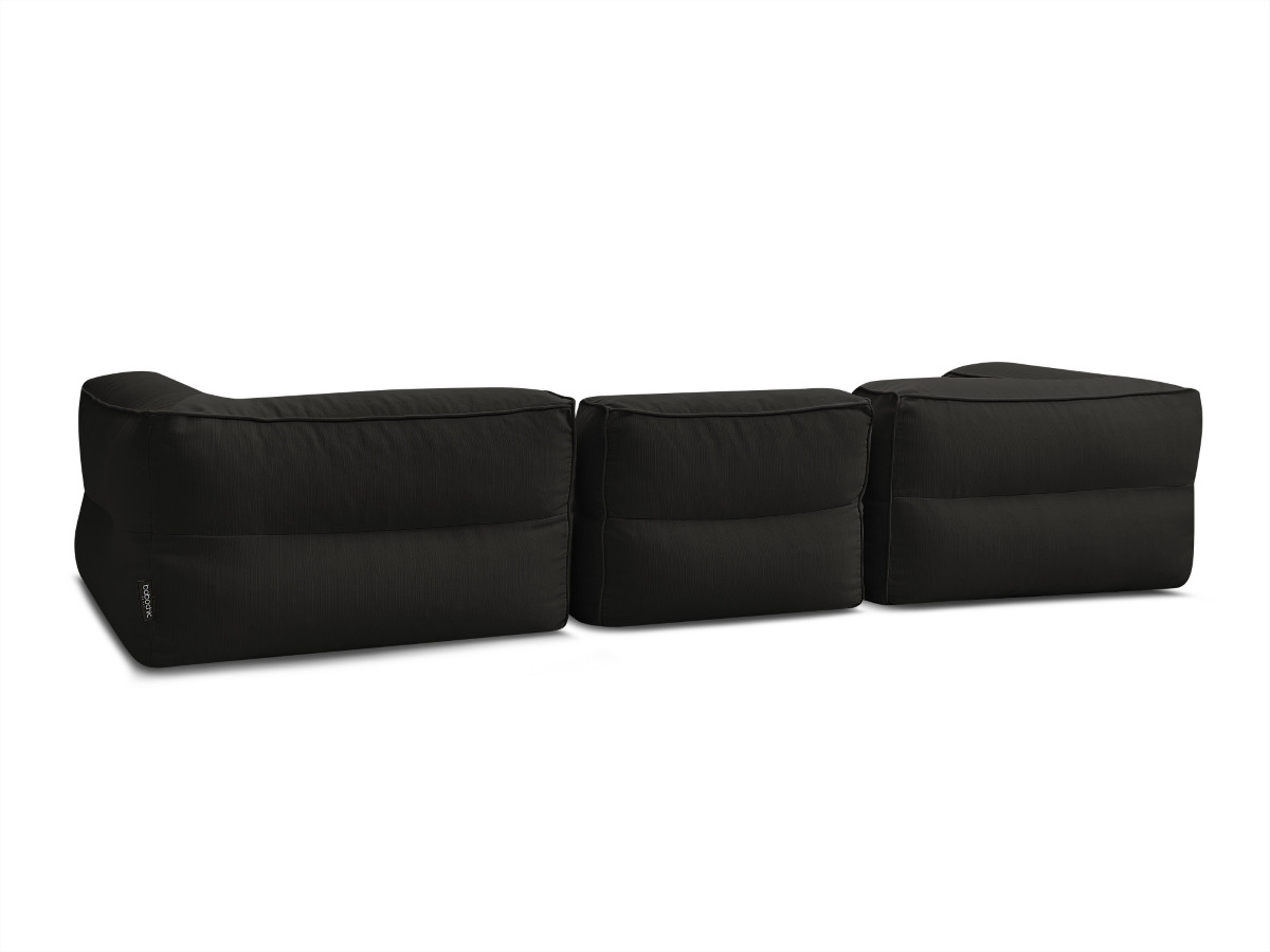 Canapé de jardin modulable GIULIA avec bâche de protection, 2 angles et 1 chauffeuse 1 place