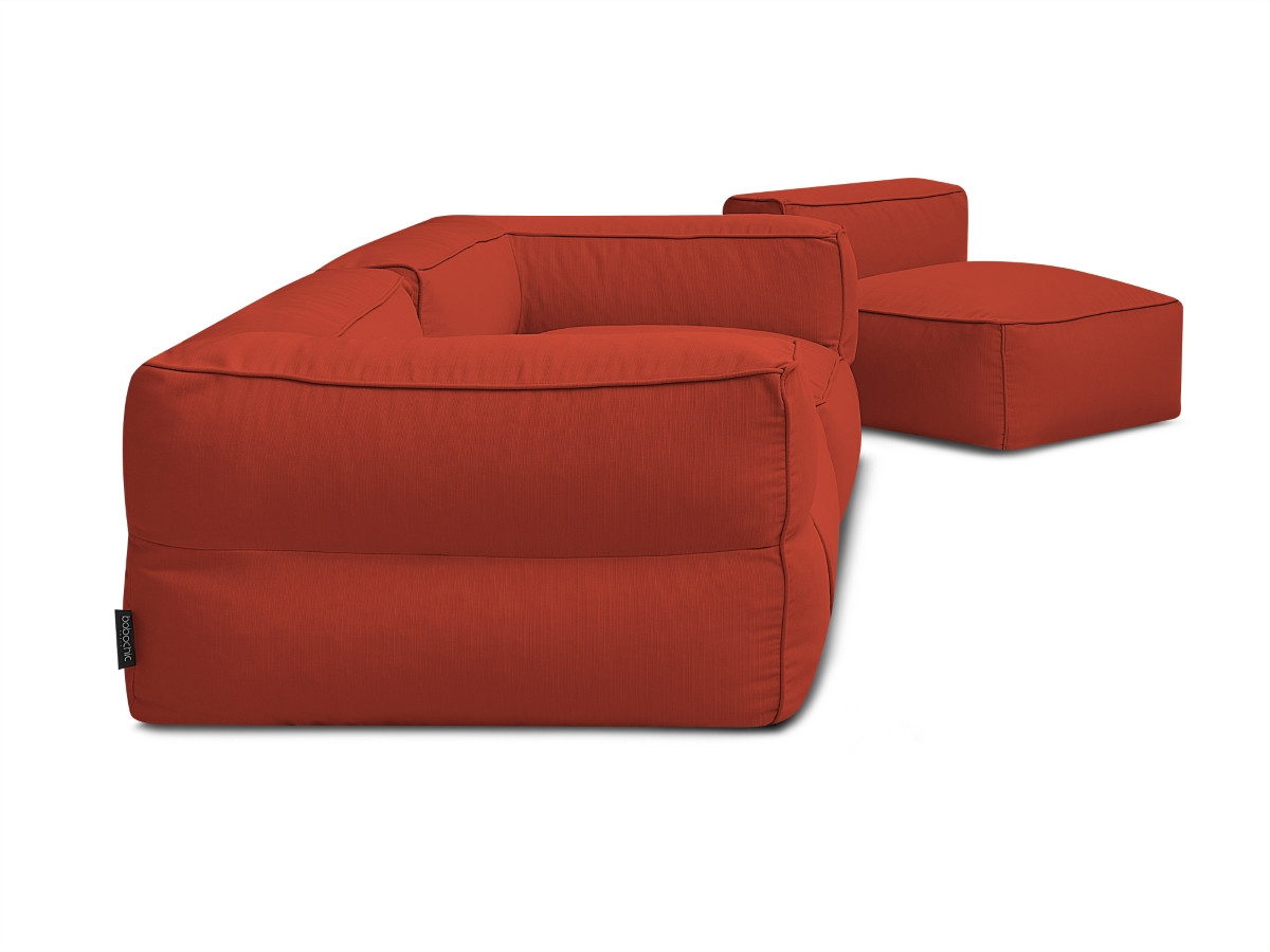 Canapé de jardin modulable GIULIA avec bâche de protection, 2 angles et 1 chauffeuse 1 place
