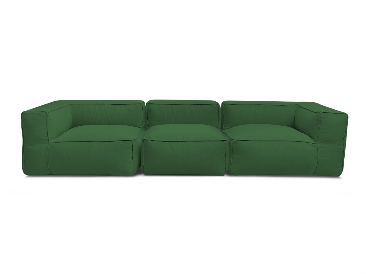 Canapé de jardin modulable GIULIA avec bâche de protection, 2 angles et 1 chauffeuse 1 place