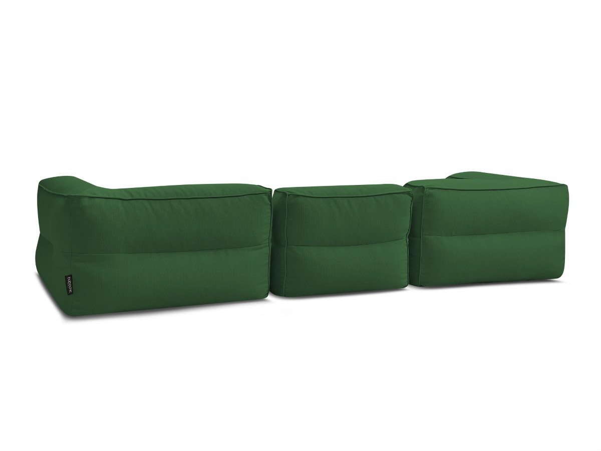 Canapé de jardin modulable GIULIA avec bâche de protection, 2 angles et 1 chauffeuse 1 place