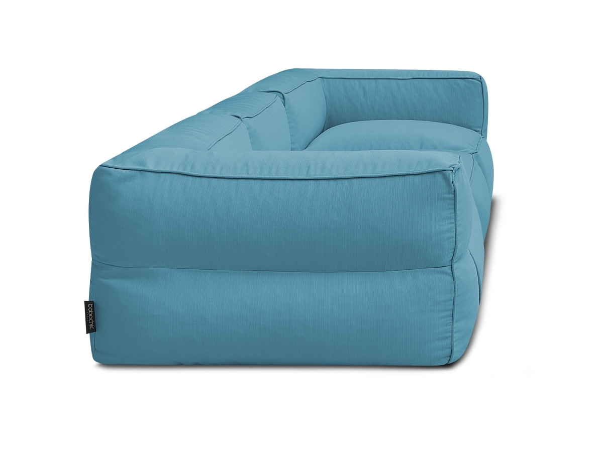 Canapé de jardin modulable GIULIA avec bâche de protection, 2 angles et 1 chauffeuse 1 place