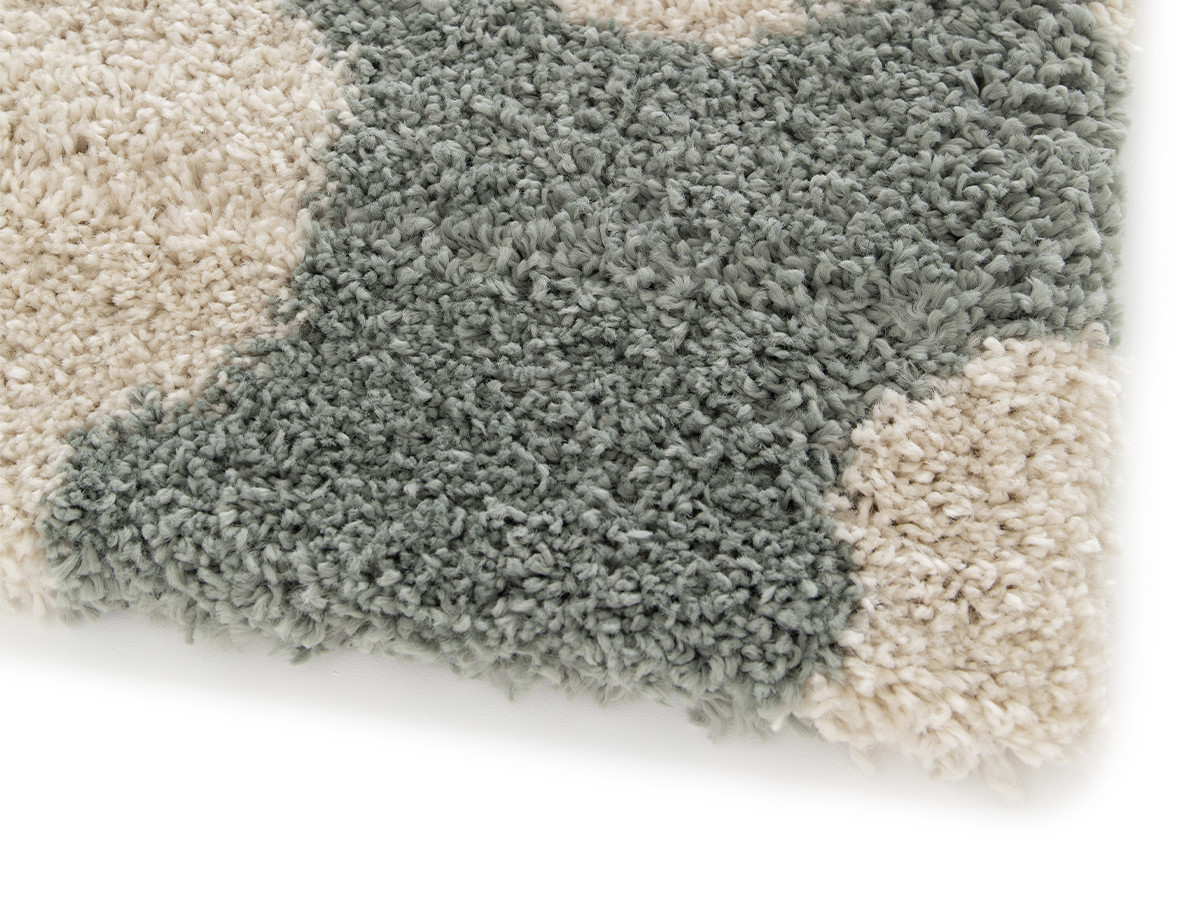 Tapis poils courts SUZY motif fleur bleu — vue 6