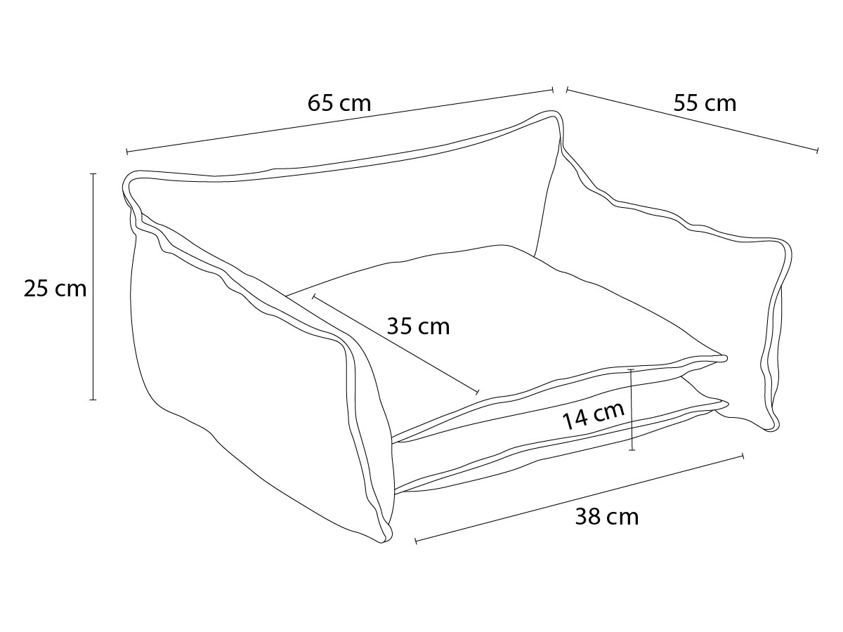 Panier pour chien PLUTO velours matelassé