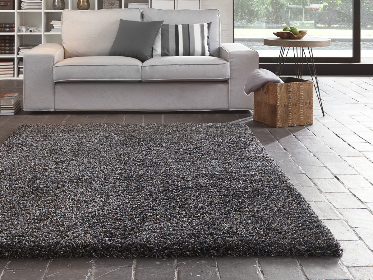 NOKU effen shaggy vloerkleed