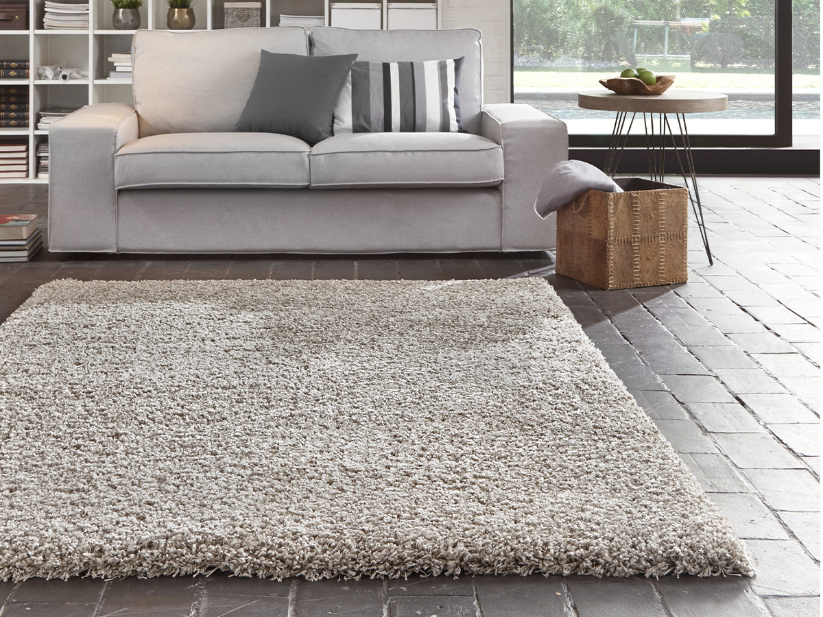 NOKU effen shaggy vloerkleed