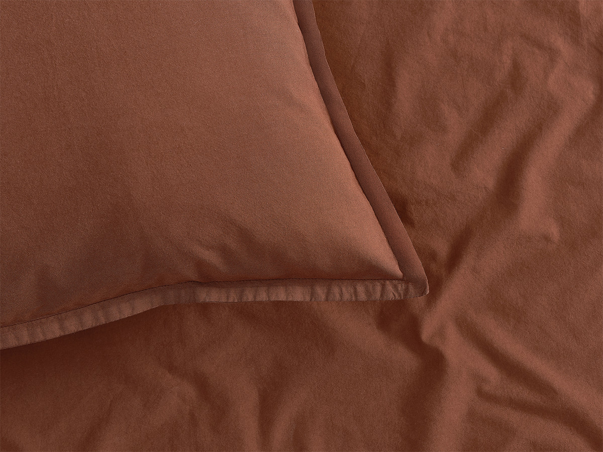 hera katoen percal dekbedovertrek gekleurd terracotta