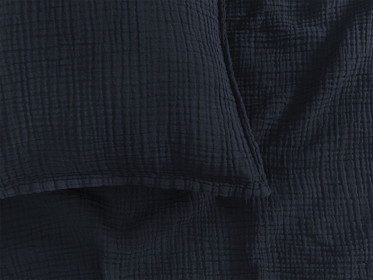 hestia katoenen gaas dekbedovertrek gekleurd bleu foncé