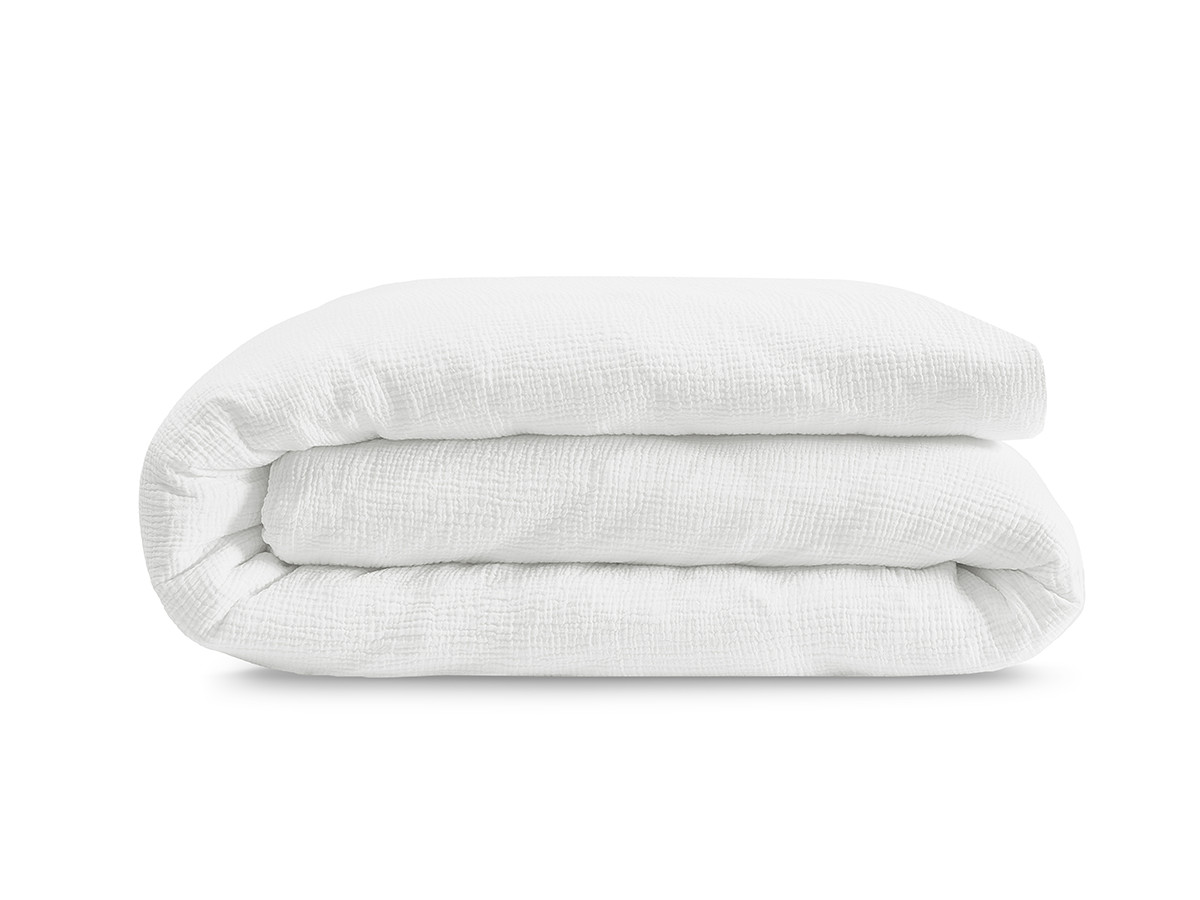Housse de couette HESTIA en gaze de coton blanc — vue 4
