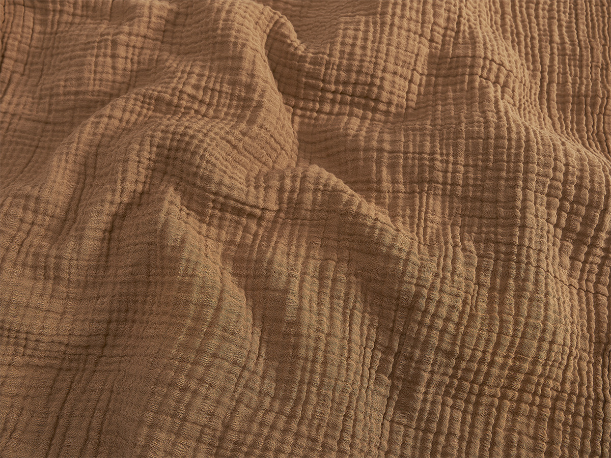 Housse de couette HESTIA en gaze de coton ocre — vue 6
