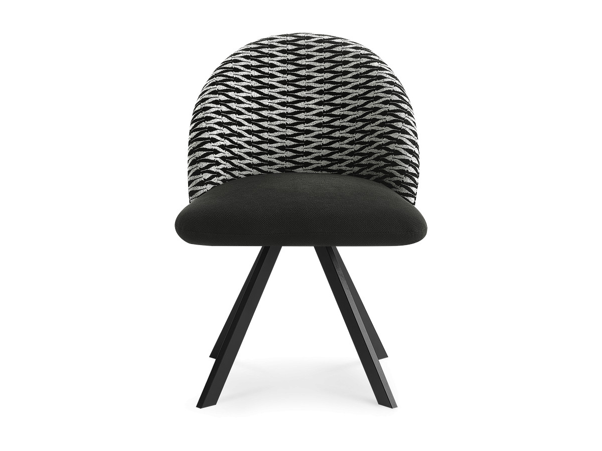 Set van 2 LALIE chenille stoffen stoelen met sterpoten