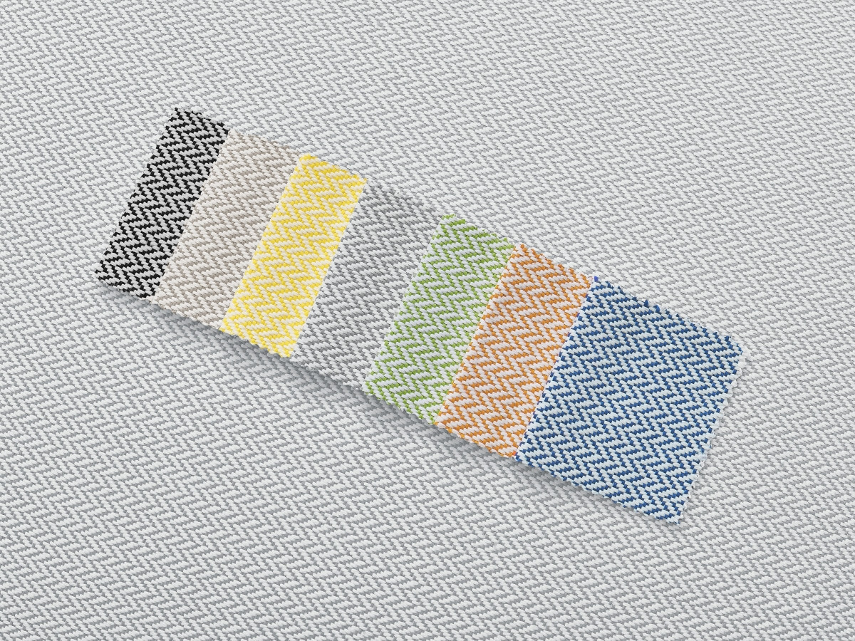 Canapé d'angle fixe EVEREST tissu chiné - Orange - Angle droit - 10 coussins