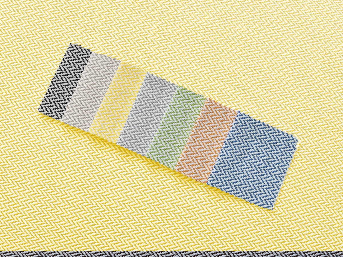 Canapé d'angle fixe EVEREST tissu chiné - Orange - Angle droit - 10 coussins